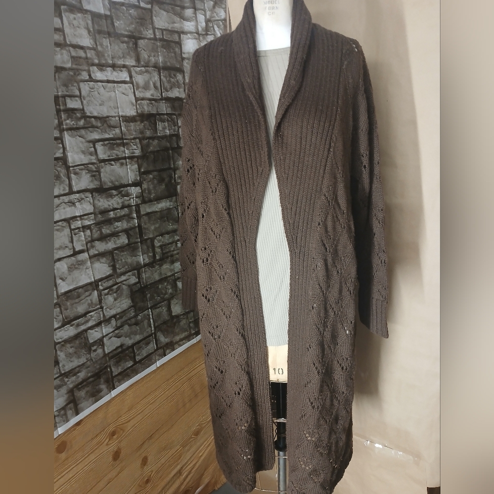 Paraphrase Chocolate Knit Cardigan
